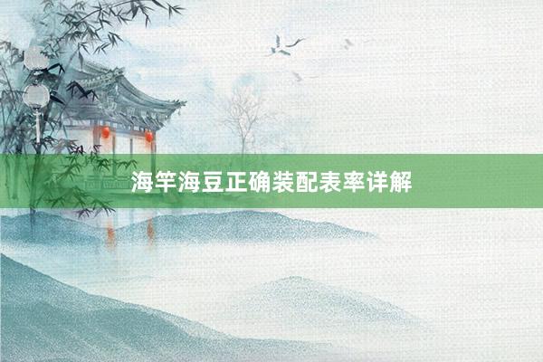 海竿海豆正确装配表率详解